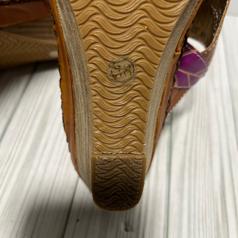 Spring Step L’Artiste sandal size 38 7-7.5 floral wedge - Picture 6 of 10